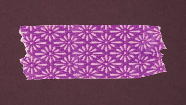 Autocollant de ruban washi violet, vecteur d'élément de collage de modèle vintage