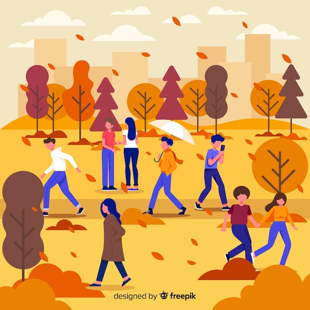 Automne D'activités Saisonnières Dans L'illustration Du Parc