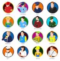 Vecteur gratuit avatar professions icon set