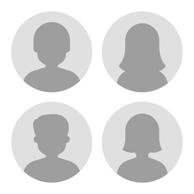 Vecteur gratuit avatars anonymes cercles gris