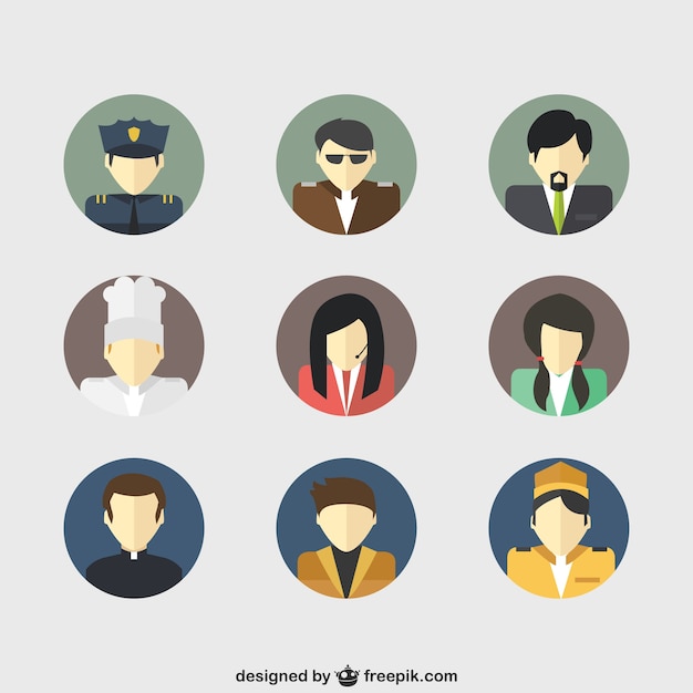 Vecteur gratuit avatars d'emplois