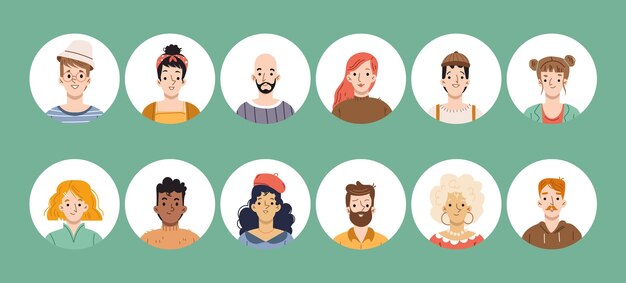 Avatars de personnes pour le profil de médias sociaux