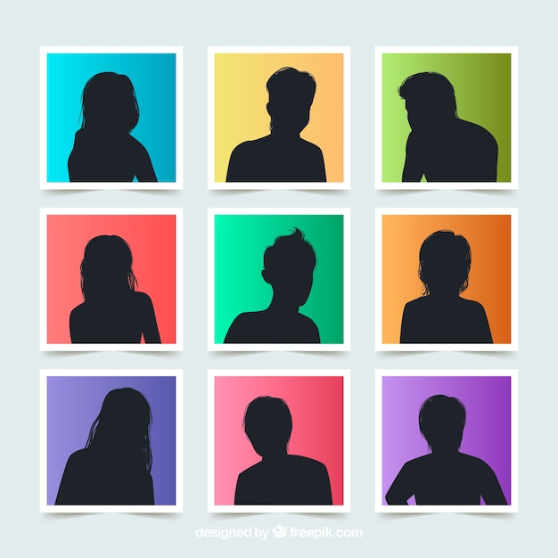 Vecteur gratuit avatars de silhouette moderne