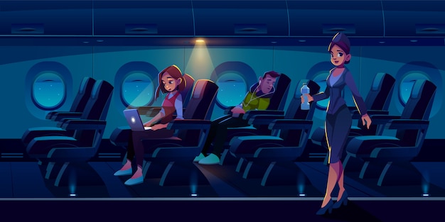 Avion Dans La Nuit Illustration