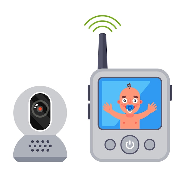 Babyphone Pour Un Nouveau Ne Surveillez L Etat Du Bebe Dans La Video Vecteur Premium Babyphone Pour Un Nouveau Ne Surveillez L Etat Du Bebe Dans La Video Vecteur Premium