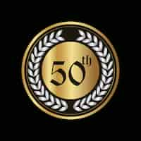 Vecteur gratuit badge d'anniversaire de 50 ans