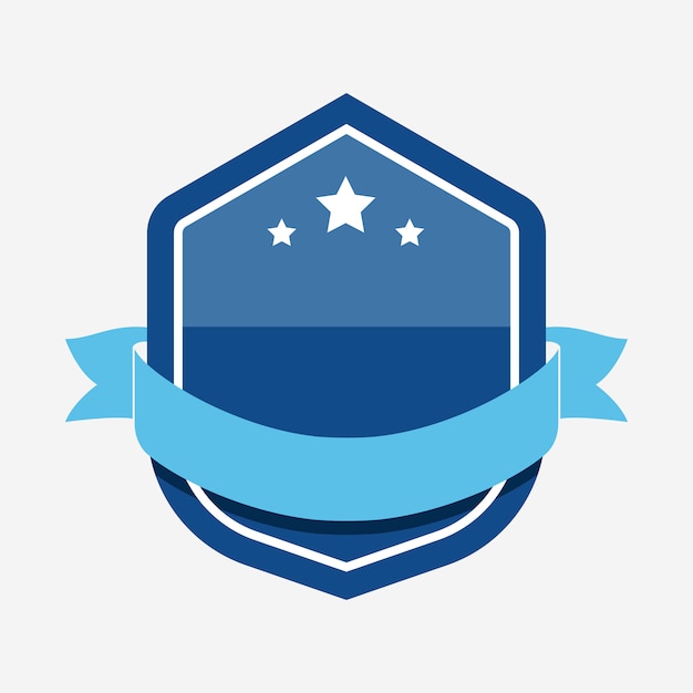 Badge Bleu Orné D'une Bannière