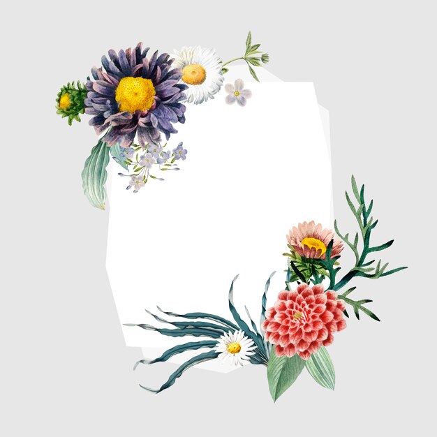 Badge de cadre floral