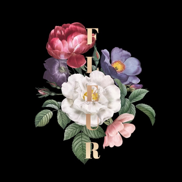 Badge fleur floral