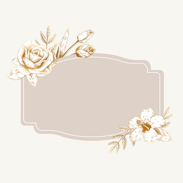 Vecteur gratuit badge floral romantique