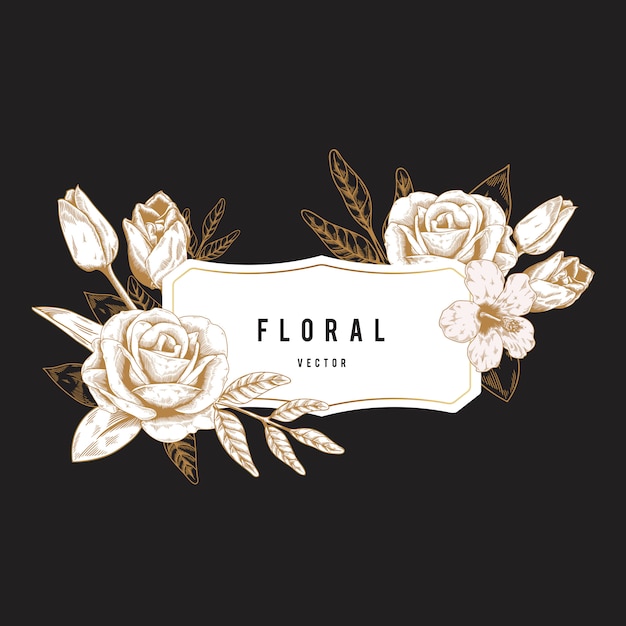 Badge floral romantique