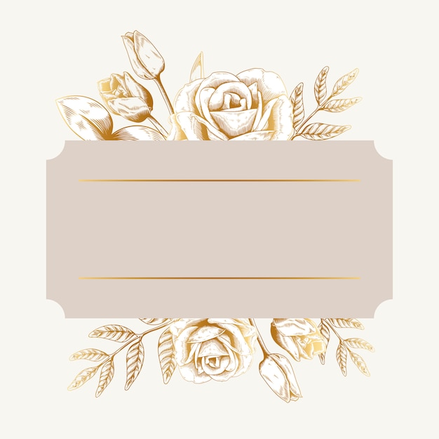 Vecteur gratuit badge floral romantique