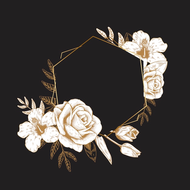 Badge floral romantique