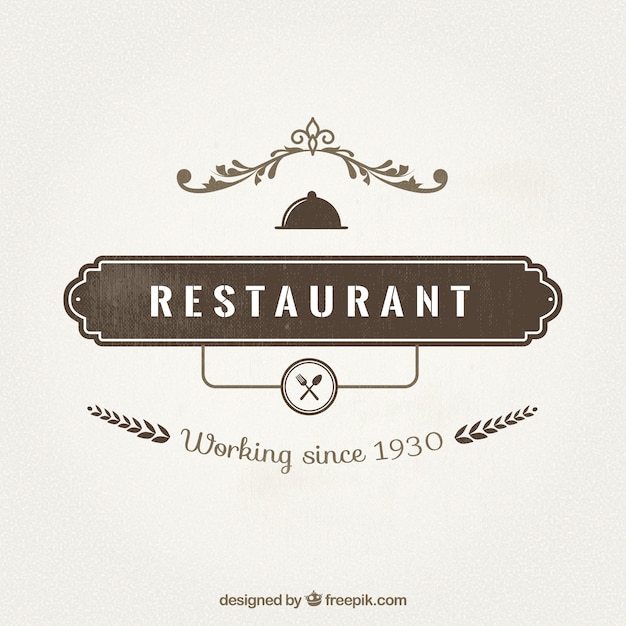 Badge Restaurant Dans Le Style Rétro