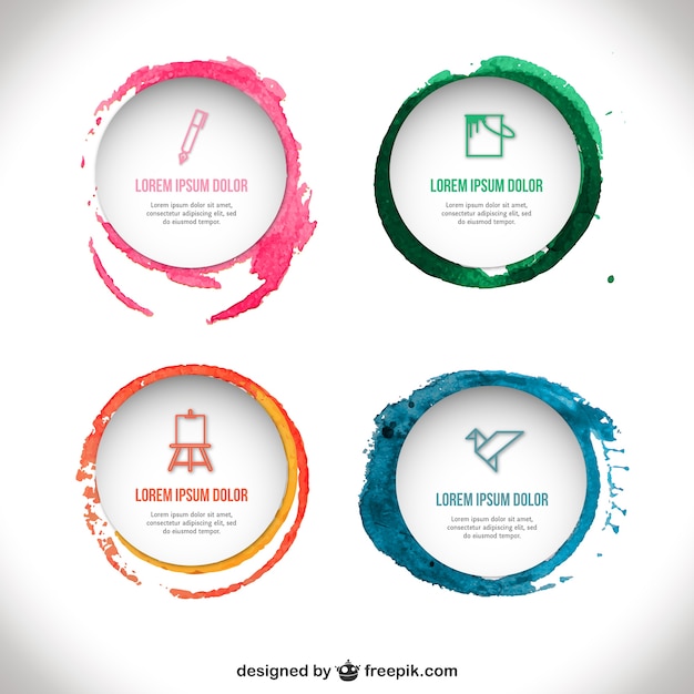 Vecteur gratuit badges aquarelle modèle