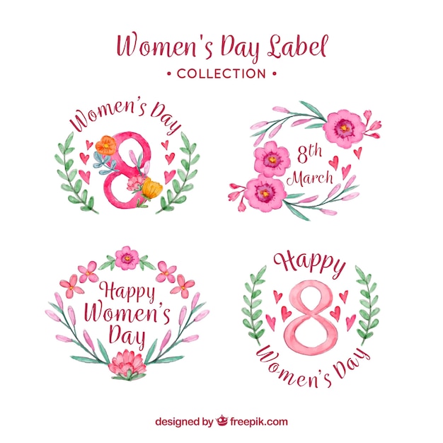 Badges D'aquarelle Pour Les Femmes