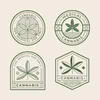 Vecteur gratuit badges de cannabis médical