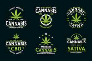 Vecteur gratuit badges de cannabis médical