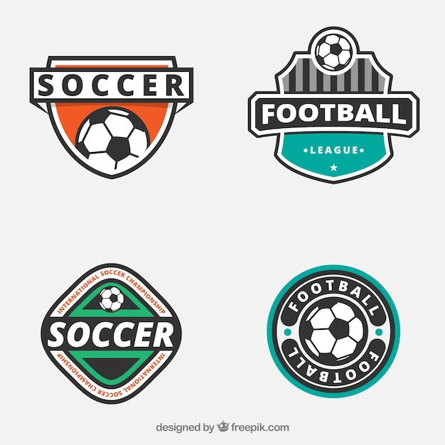 Vecteur gratuit badges de football