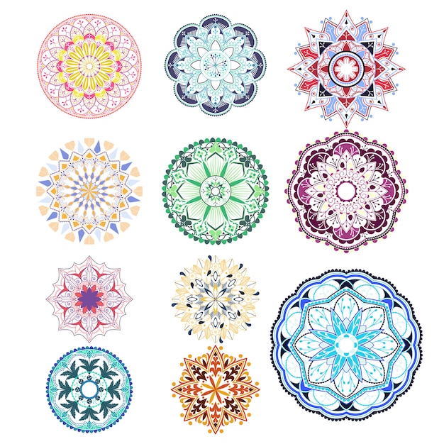 Badges de mandala détaillés