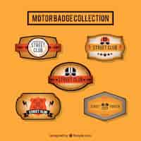 Vecteur gratuit badges de moteur