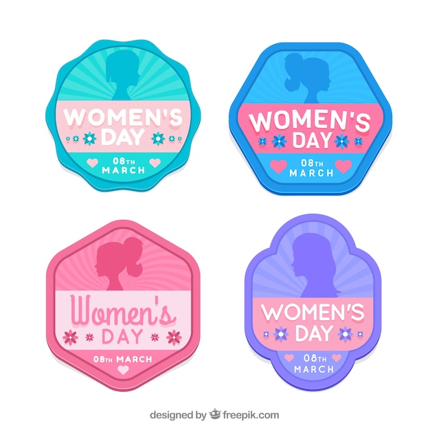 Vecteur gratuit badges pour la journée des femmes