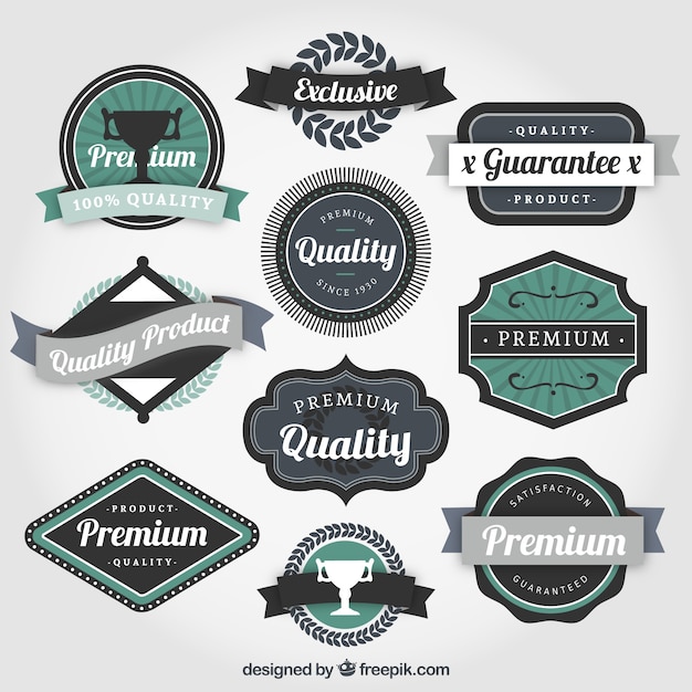 Vecteur gratuit badges premium pack