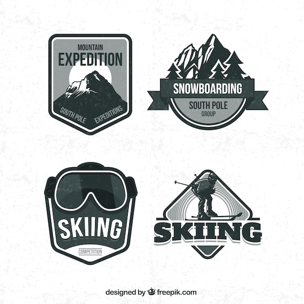 Badges De Ski Rétro