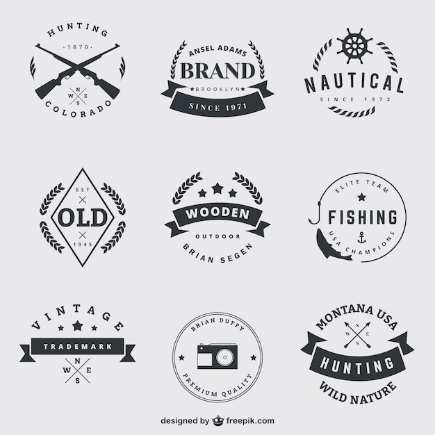 Vecteur gratuit badges vintage emballent