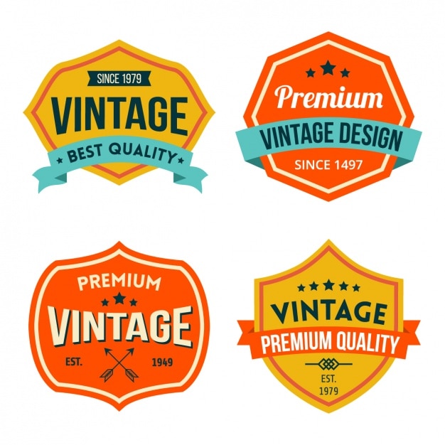 Vecteur gratuit badges vintage set