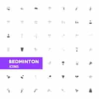 Vecteur gratuit badminton icon set