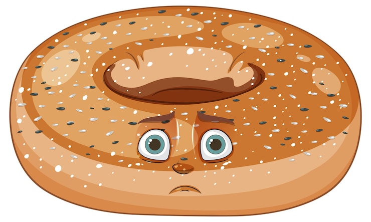Vecteur gratuit bagel avec des graines de sésame