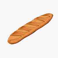 Vecteur gratuit baguette bio brune fraîchement cuite