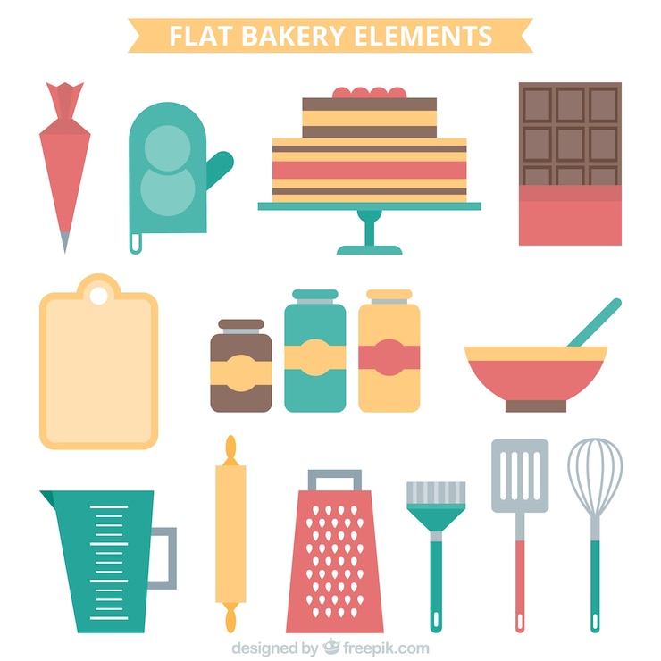 Vecteur gratuit bakery élément ensemble