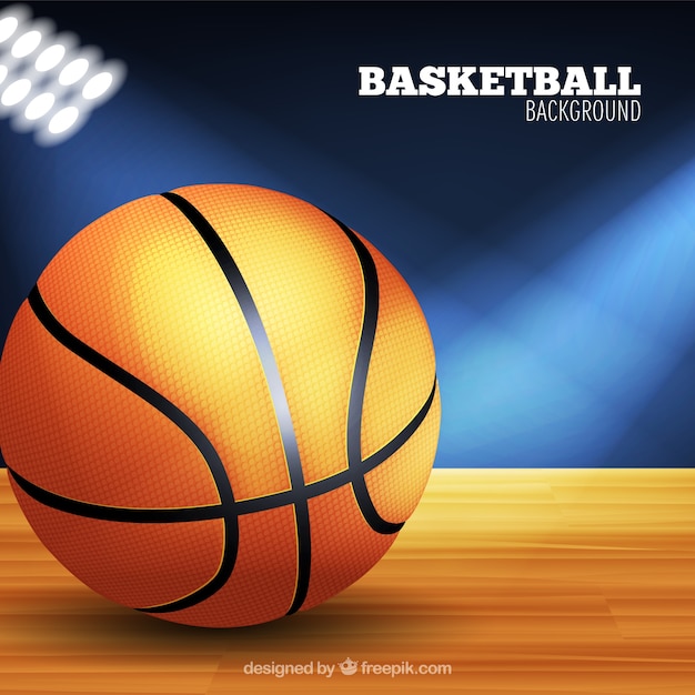 Ballon de basket-ball fond et spots