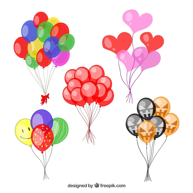 Vecteur gratuit ballons décoratifs mignons et colorés