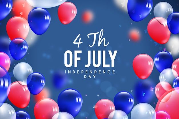 Ballons du jour de l'indépendance des États-Unis aux couleurs du drapeau