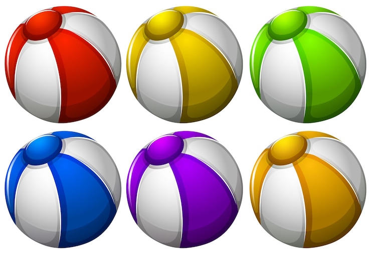Vecteur gratuit ballons de plage colorés