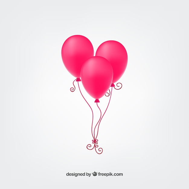 Vecteur gratuit ballons roses hot