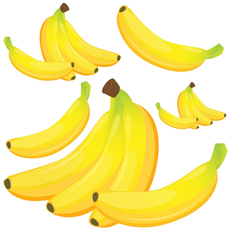 Vecteur gratuit banane sur fond blanc