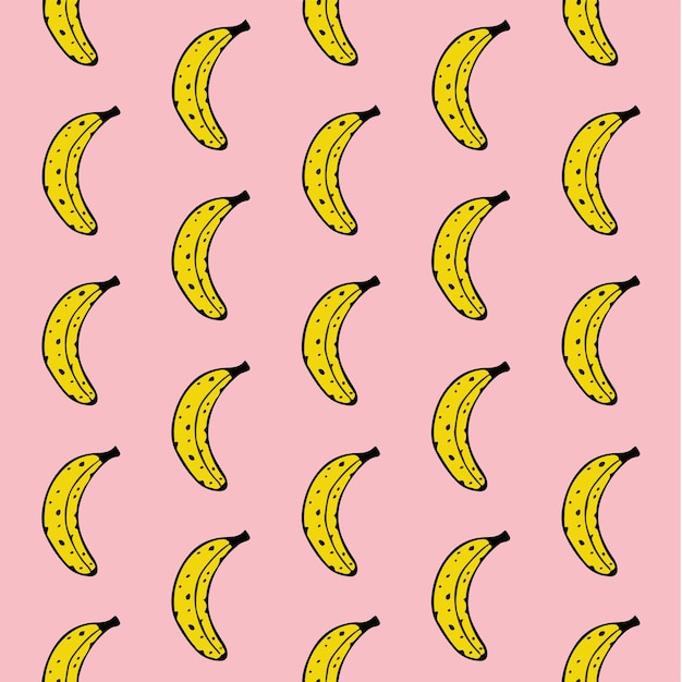 Banane motif fond médias sociaux post fruits illustration vectorielle