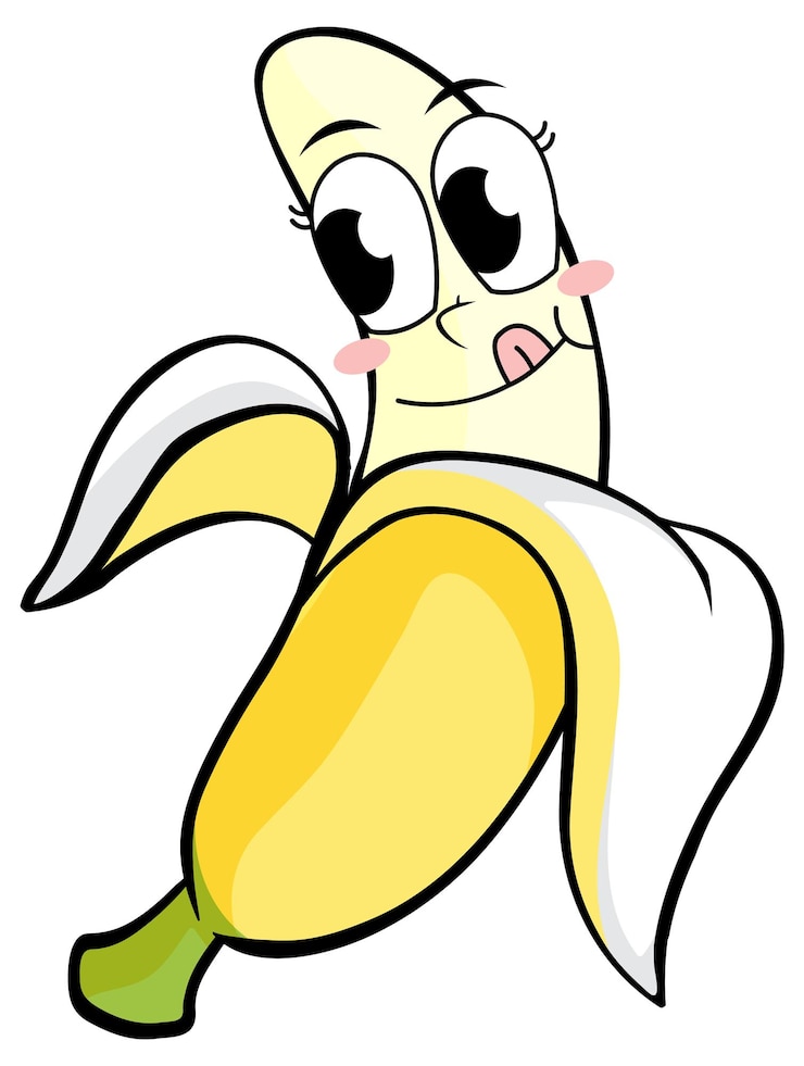 Vecteur gratuit banane avec visage heureux