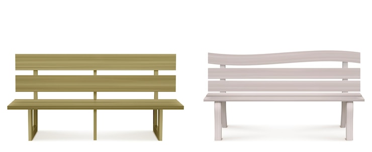 Vecteur gratuit banc en bois pour la décoration de parcs ou de arrière-cours