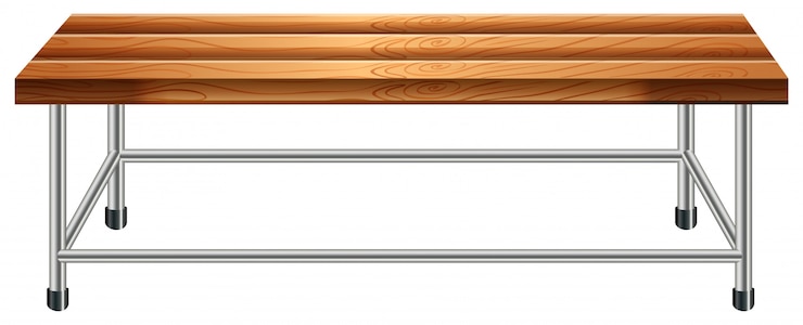 Vecteur gratuit un banc en bois