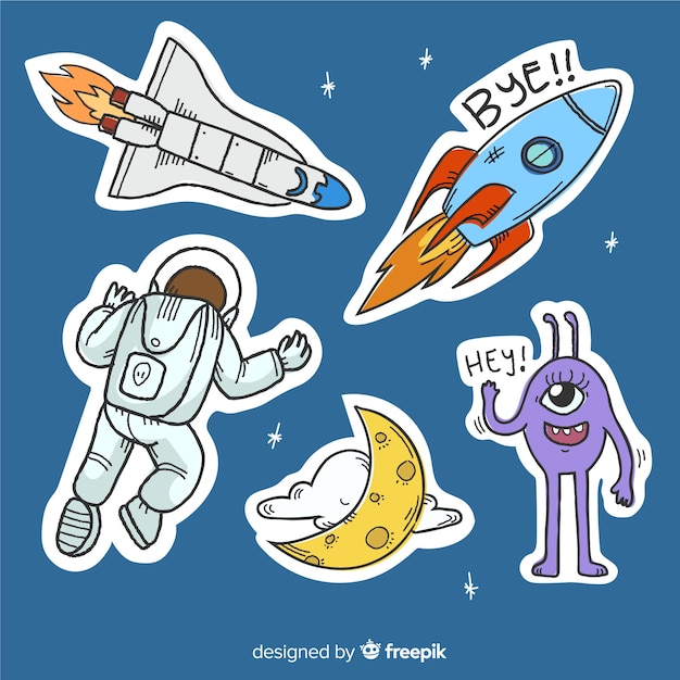 Vecteur gratuit bande dessinée de l'espace