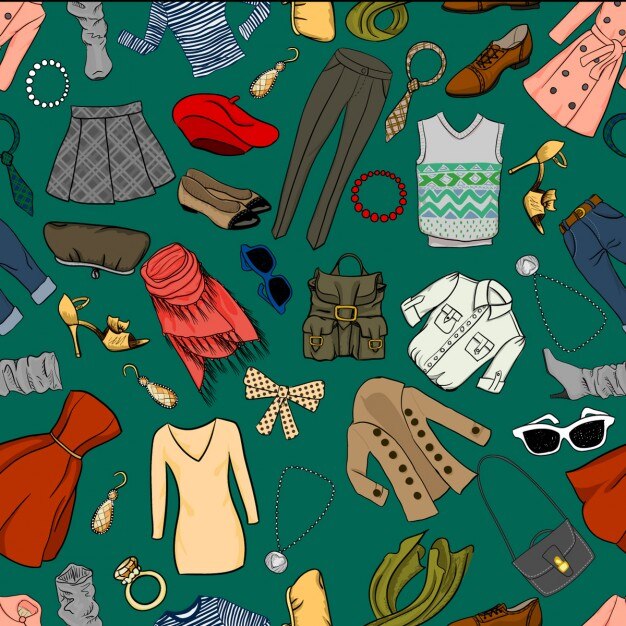 Vecteur gratuit bande dessinée de mode seamless