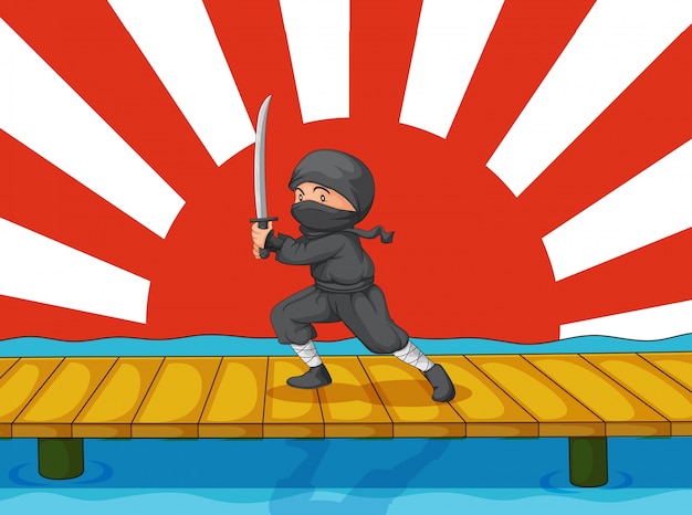 Vecteur gratuit bande dessinée ninja
