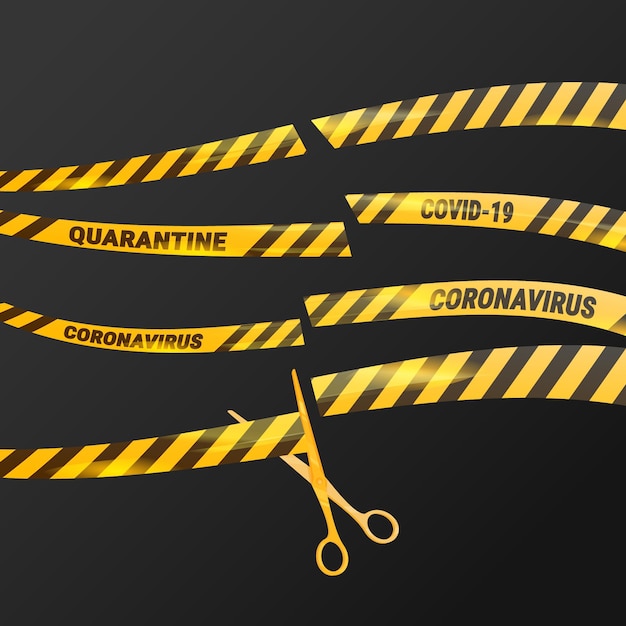 Vecteur gratuit bande de fin de mise en quarantaine des coronavirus