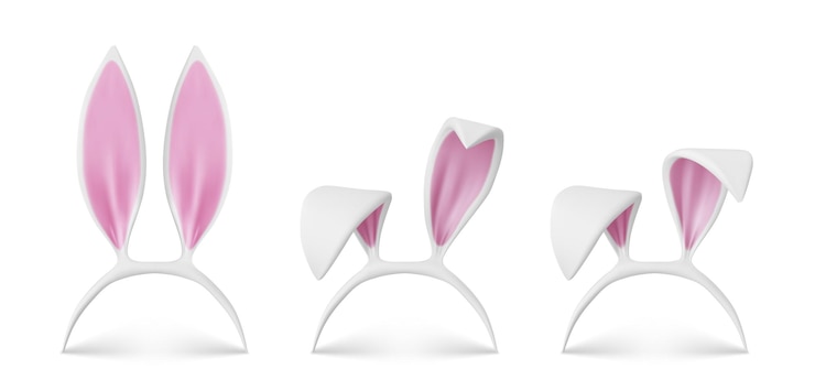 Vecteur gratuit bandeau oreilles de lapin masque de pâques lapin blanc