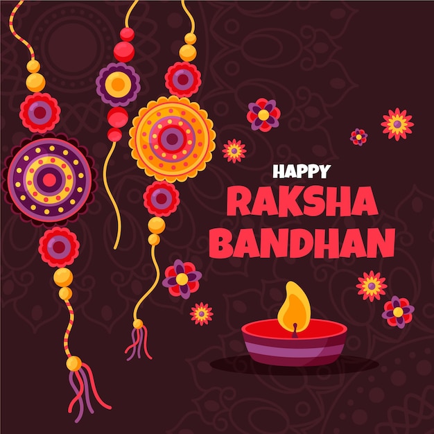 Vecteur gratuit bandhan raksha dessiné à la main